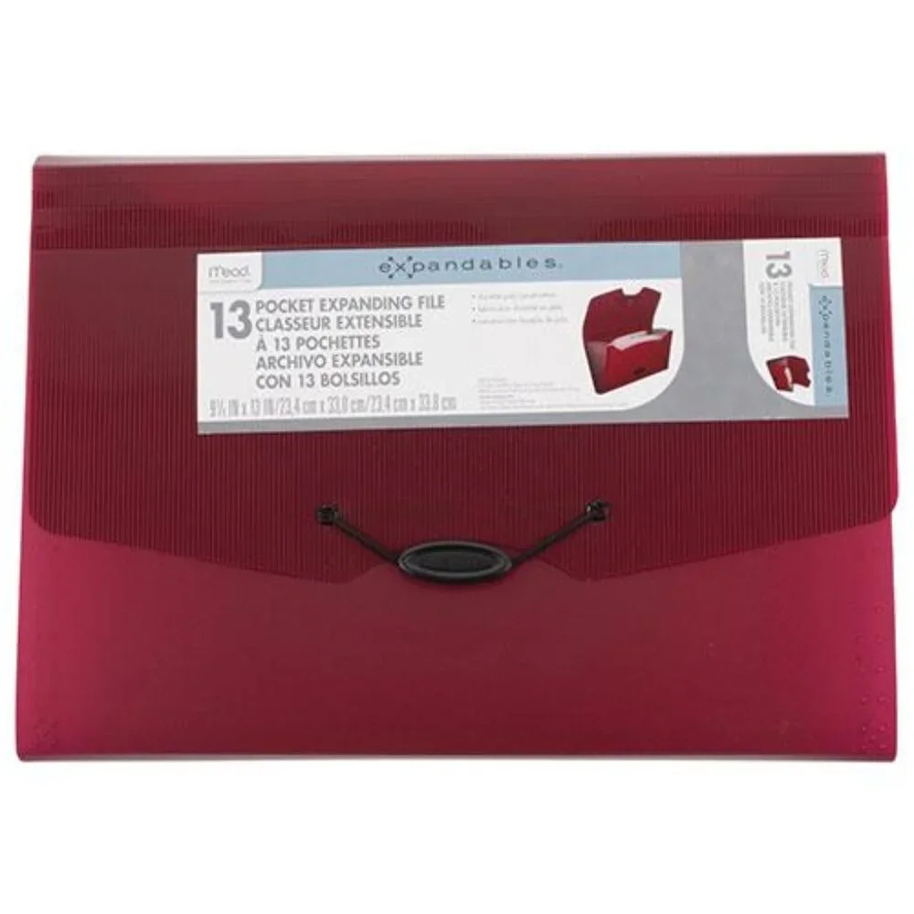 Mead Expanding File 13 Pocket 12 Tab Letter Size Asst Colors School Office Home